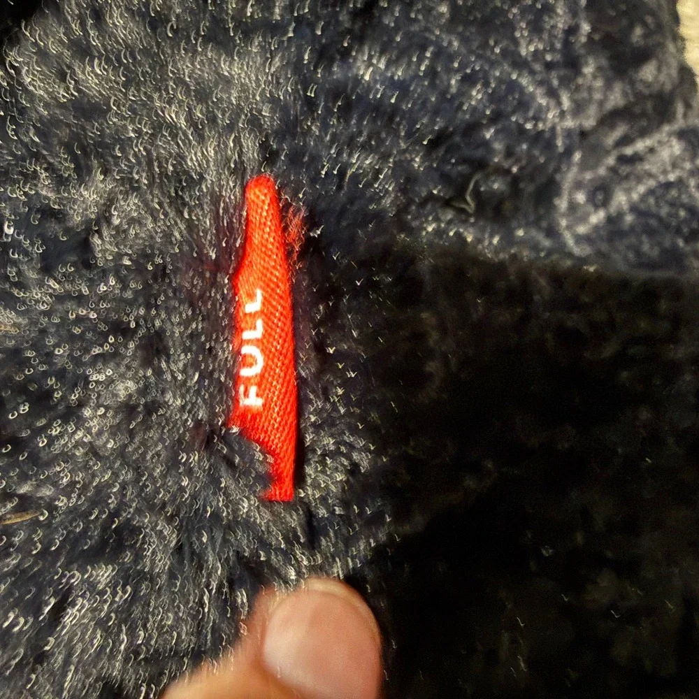 Cordaroy's Full Size Faux Fur Bean Bag Chair Cover Black Plush Soft Replacement